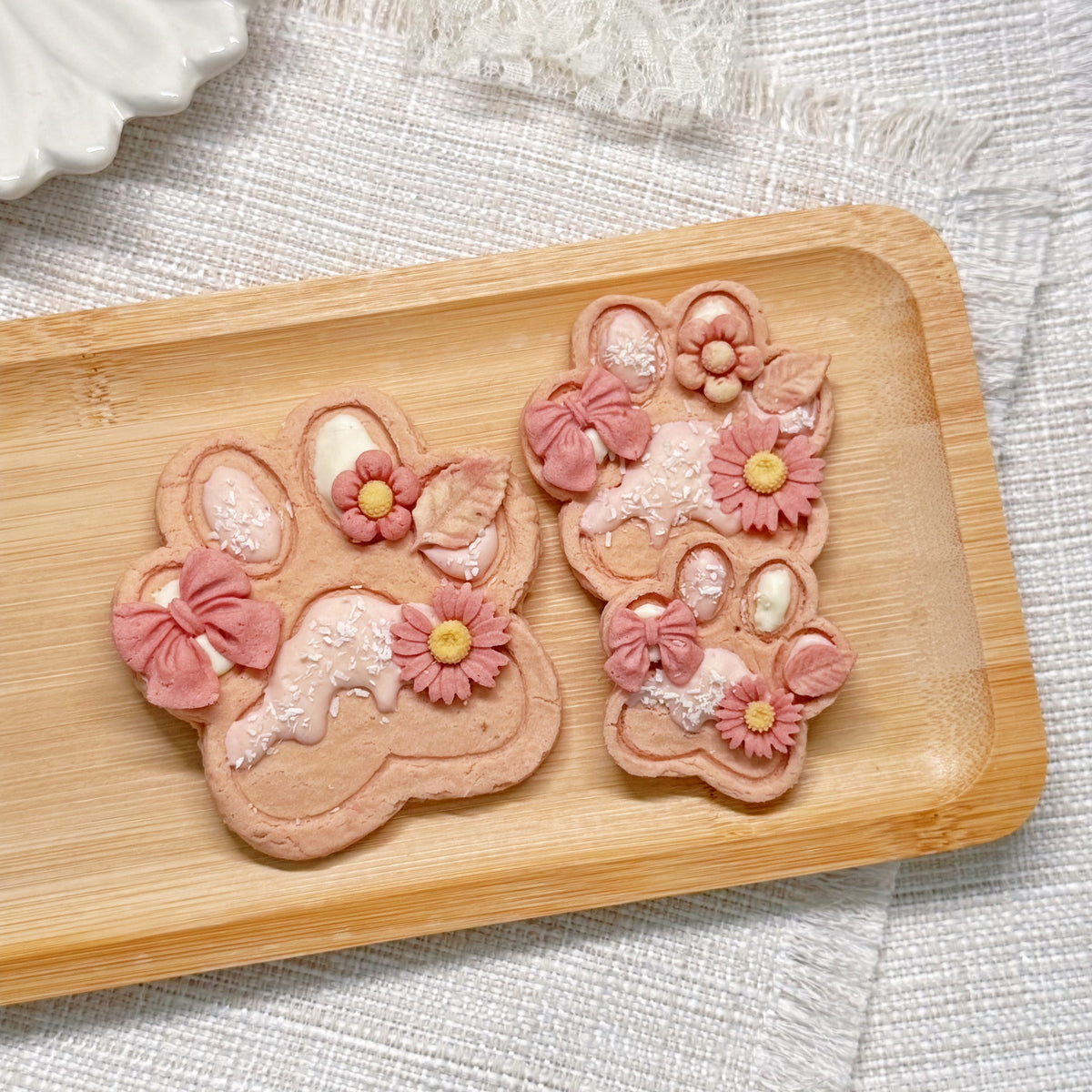 Spring Blossom Paw-Shaped Chicken Cookies