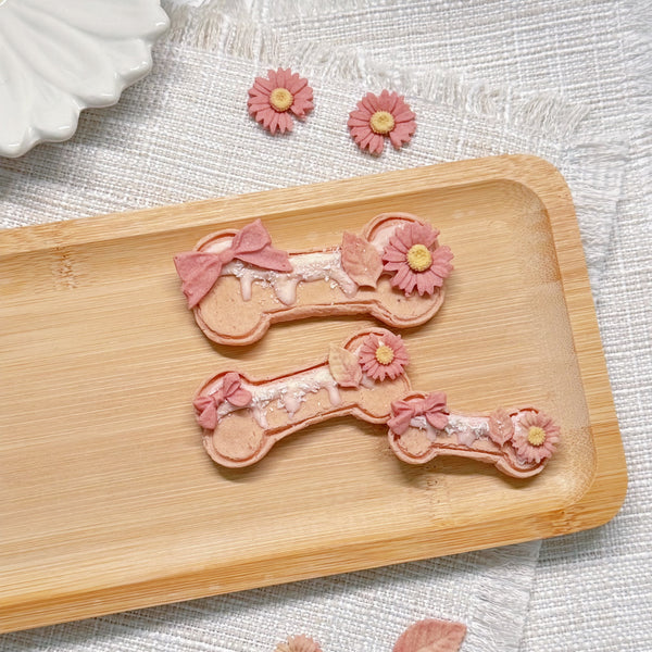 Spring Blossom Bone-Shaped Chicken Cookies