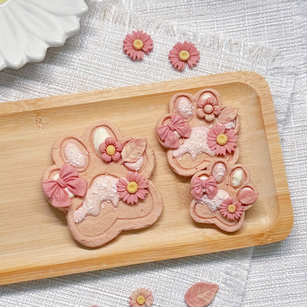 Spring Blossom Paw-Shaped Chicken Cookies