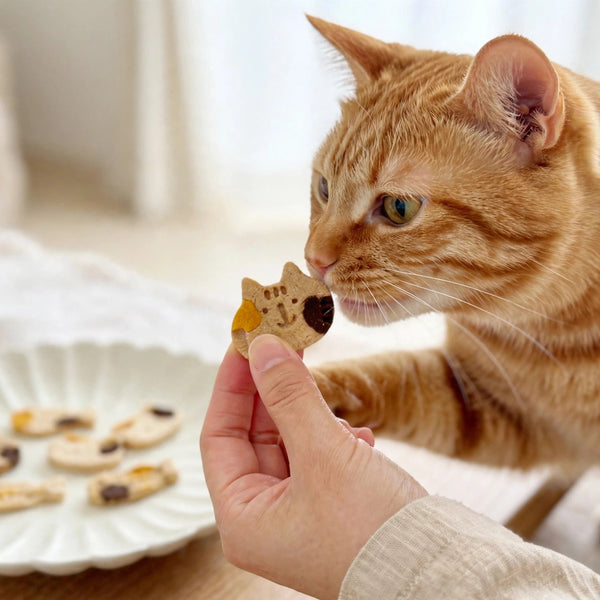 Calico Cat-Shaped Chicken Cookies
