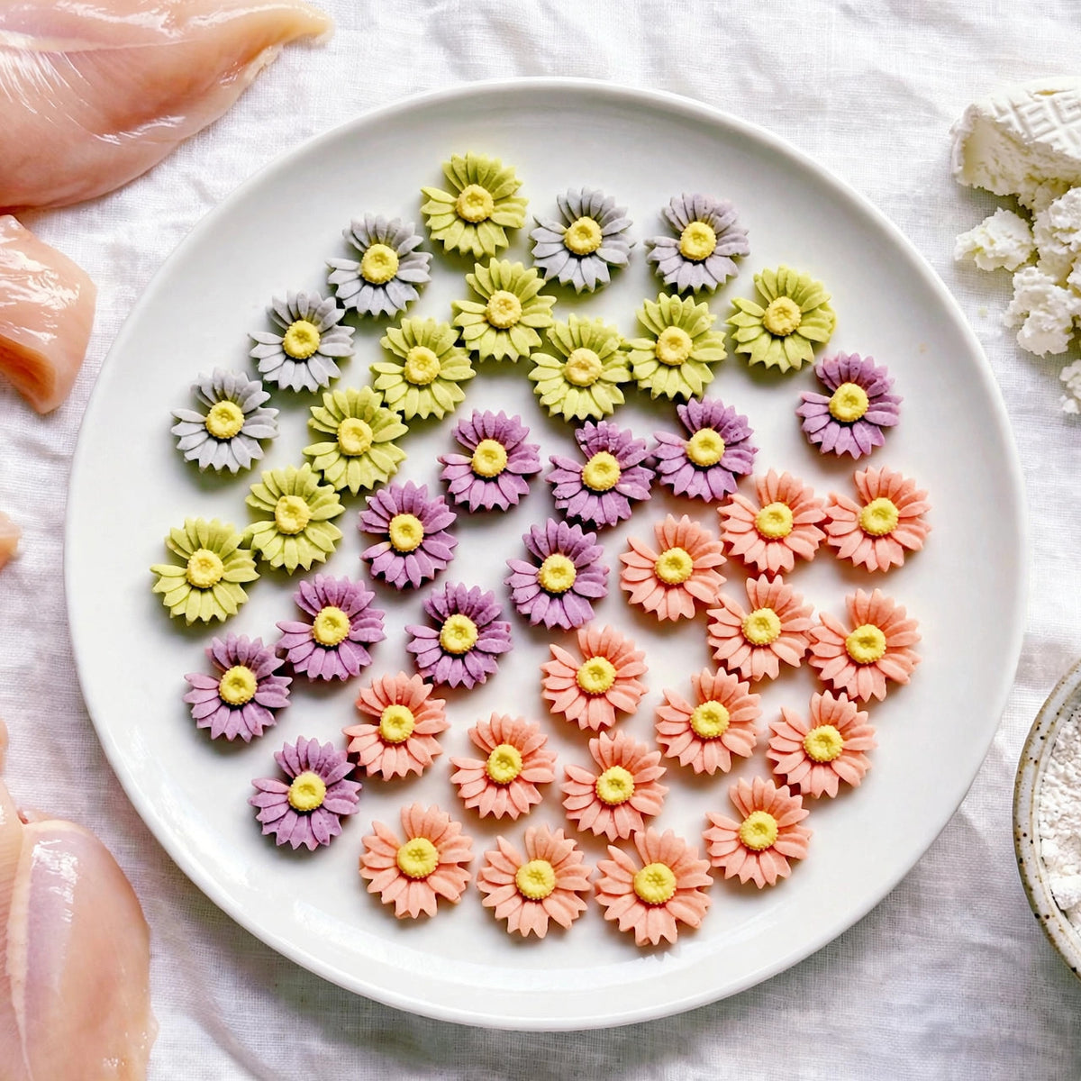 Daisy-Shaped Chicken Cookies