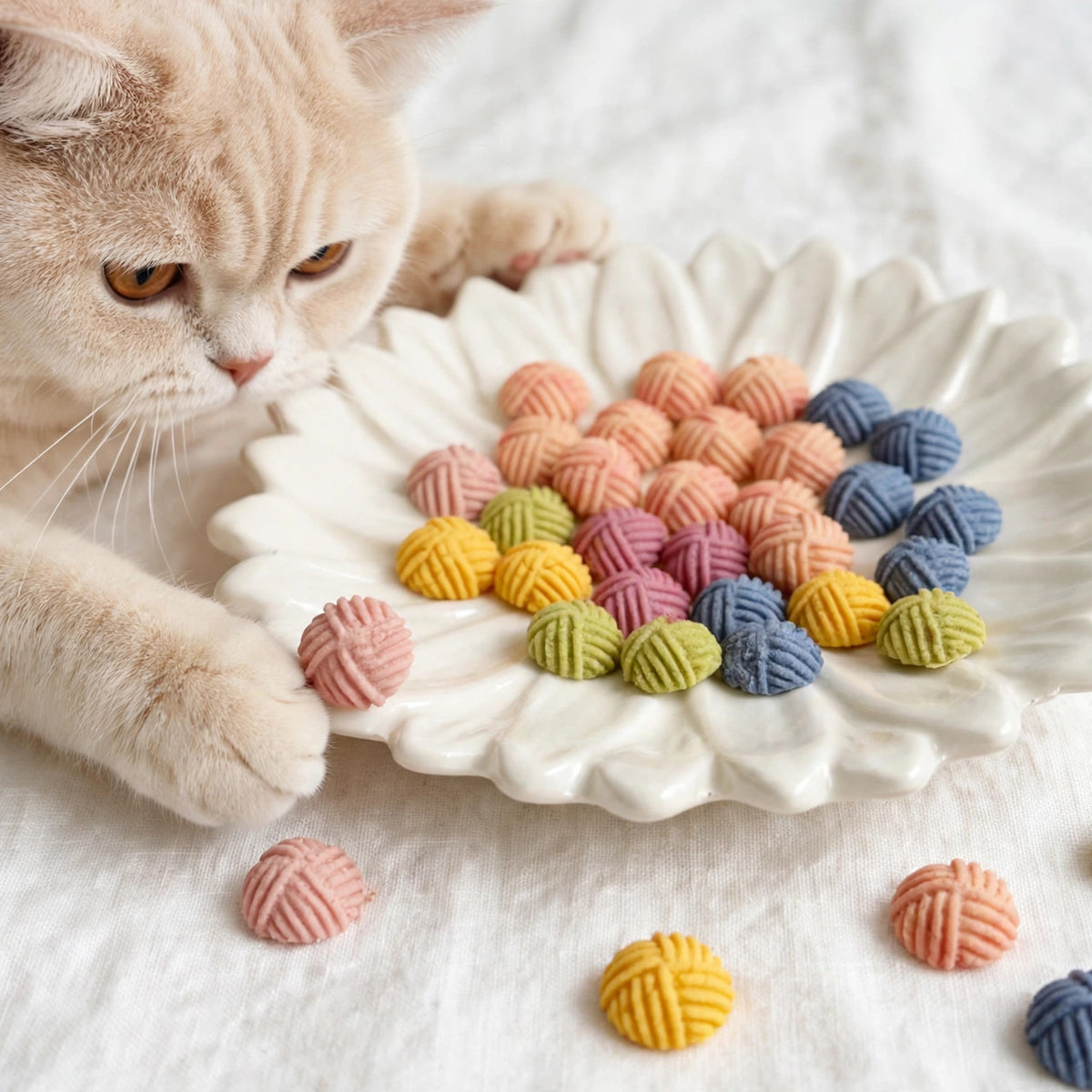 Mini Yarn Ball-Shaped Chicken Cookies