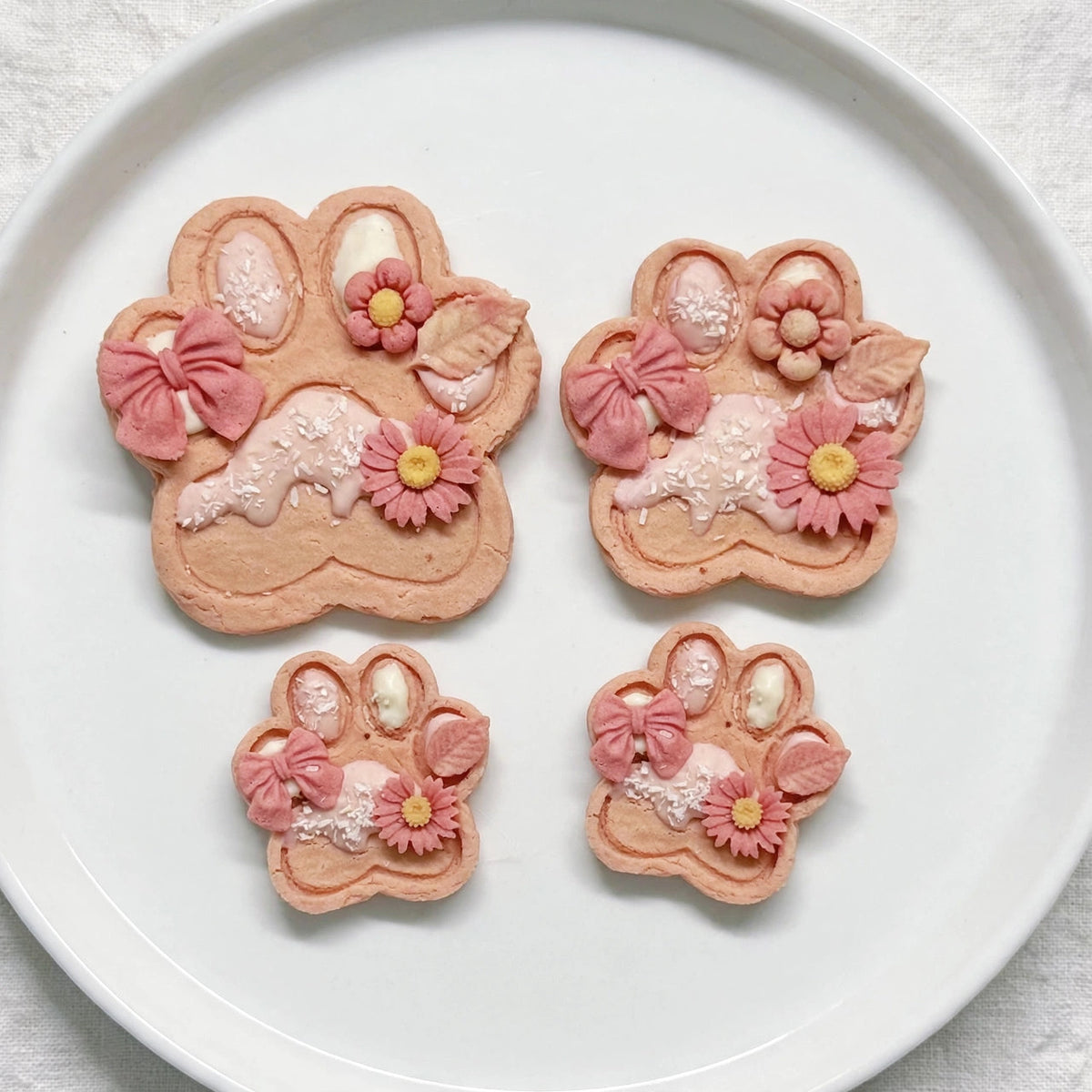 Spring Blossom Paw-Shaped Chicken Cookies